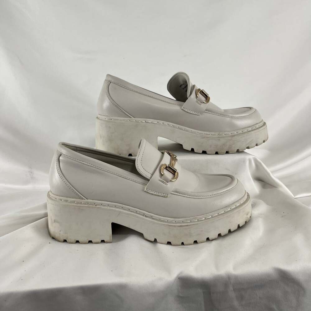 Steve Madden White Chunky Vegan Loafers Women’s Size EU 40